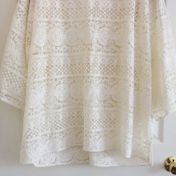 Double D Ranch Crochet Lace Cream Floral Embroidered Cardigan - Picture 11 of 11